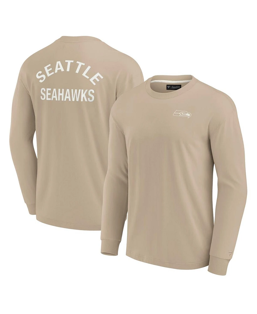 Fanatics Signature Men's and Women's Khaki Seattle Seahawks Elements Super Soft Long Sleeve T-Shirt