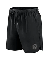 Fanatics Signature Men's Black Pittsburgh Steelers Front Office Woven Shorts