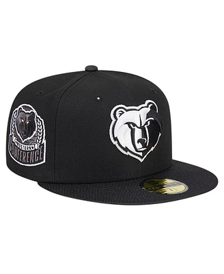 New Era Men's Black Memphis Grizzlies Active Satin Visor 59FIFTY Fitted Hat