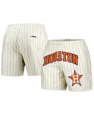 Pro Standard Men's Cream Houston Astros Pinstripe Retro Classic Woven Shorts