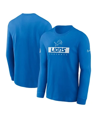 Nike Men's Blue Detroit Lions Sideline Performance Long Sleeve T-Shirt