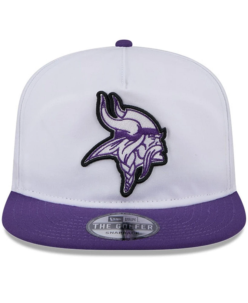 New Era Men's White/Purple Minnesota Vikings 2024 Nfl Training Camp Golfer Snapback Hat