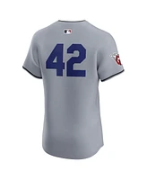 Nike Men's Gray Cleveland Guardians Road 2024 Jackie Robinson Day Elite Jersey