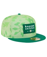 New Era Men's Kelly-Green Boston Celtics Palm Fronds 2-Tone 59FIFTY Fitted Hat