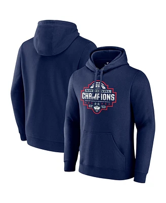 Fanatics Men's Navy UConn Huskies 2024 Ncaa Basketball National Champions Logo Pullover Hoodie