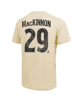 Majestic Threads Men's Nathan MacKinnon Cream Colorado Avalanche Dynasty Name Number Tri-Blend T-Shirt