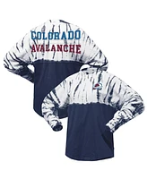 Spirit Jersey Men's and Women's Navy Colorado Avalanche Crystal Half Dye Long Sleeve T-Shirt