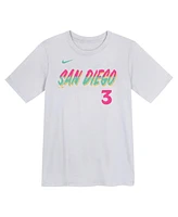 Nike Big Boys and Girls Jackson Merrill White San Diego Padres City Connect Player Name Number T-Shirt