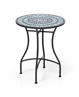 Slickblue 24 Inch Patio Bistro Table with Ceramic Tile Tabletop