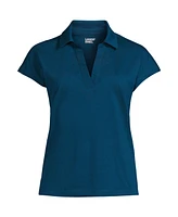 Lands' End Women's Supima Cotton Johnny Collar Polo