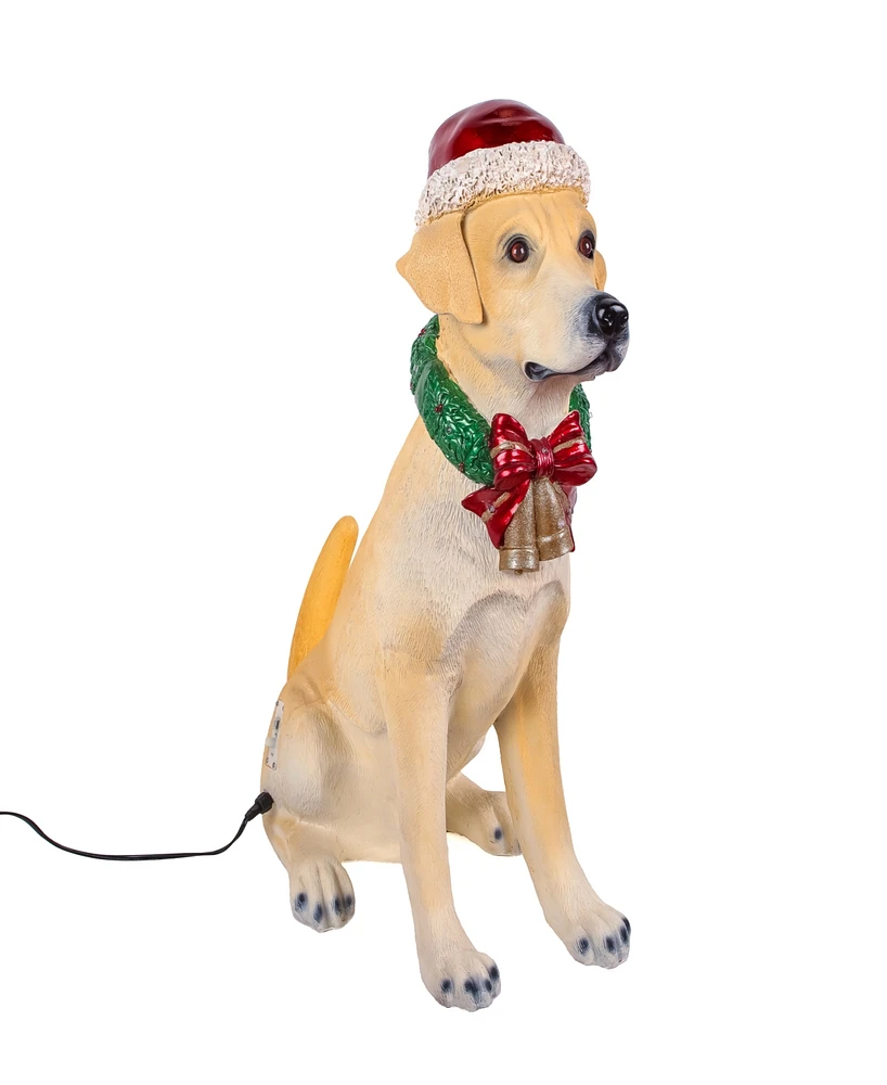 National Tree Company 28" Motion-Activated Labrador Retriever with 10 Multicolor Led Lights, Wagging Tail Music