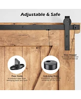 Aquaterior 6.6 Ft Sliding Barn Door Hardware Kit Closet Hang Style Track Rail