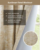 SunSmart Cassius Jacquard Lined Total blackout curtains for bedroom, Rod Pocket/Back Tab Single Curtain Panel Living Room