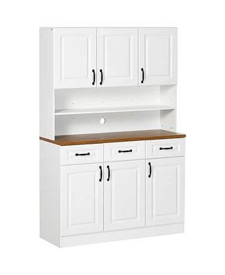 Homcom 71" Kitchen Pantry, Farmhouse Storage Cabinet with Drawers,