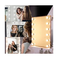 Byootique Lighted Hollywood Vanity Mirror 12pcs Dimmable Led Tabletop Wall Mount Makeup