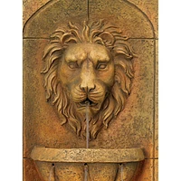 Lion Head Roman Outdoor Wall Water Fountain 29 1/2" High with Led Light 2 Tiered Decor for Garden Patio Backyard Deck Home Lawn Porch House Relaxation
