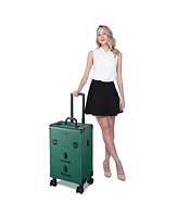 Byootique Rolling Makeup Train Case Cosmetic Organizer Trolley 2 Drawer Lockable
