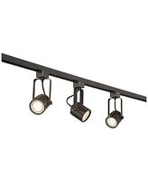 Pro Track Layna 3-Head Led Ceiling or Wall Track Light Fixture Kit Linear Bullet Spot-Light GU10 Dimmable Brown Bronze Finish Metal Modern Kitchen Bat