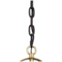 Possini Euro Design Camden Black Warm Brass Hanging Pendant Lighting 15 3/4" Wide Farmhouse Industrial Rustic Dome Shade for Dining Room Living House