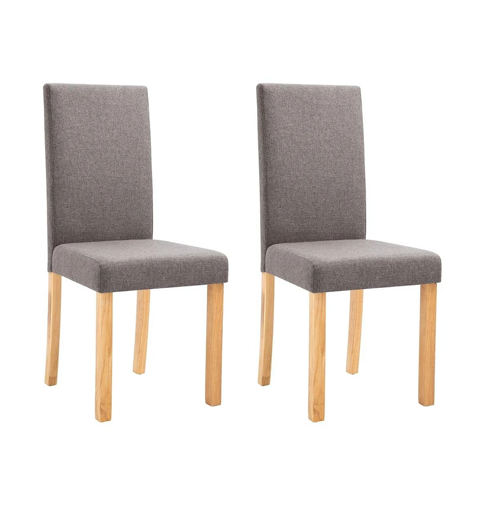 vidaXL Dining Chairs pcs Taupe Fabric