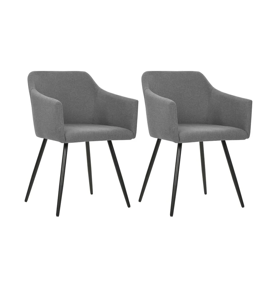 vidaXL Dining Chairs 2 pcs Light Gray Fabric