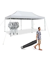 Slickblue 10 x 20 Feet Outdoor Pop-Up Patio Folding Canopy Tent-White