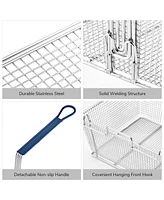 Yescom Commercial Deep Fryer Basket 8.8 Lbs Large Capacity 13"x 12" x 5" Heavy Duty Construction Fryer Basket with Non-slip Handle for Restaurant Kitc