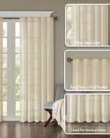 Madison Park Harper Solid Crushed Curtain Panel Pair