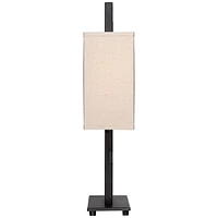360 Lighting Modern Accent Table Lamp 20.5" High Rich Espresso Bronze Brown Open Rectangular Metal Base Oatmeal Floating Box Shade for Living Room Bed