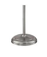360 Lighting Maddox Modern Torchiere Floor Lamp 71" Tall Satin Nickel Silver Slim Profile Alabaster Glass Shade Pole Light for Living Room Reading Hou