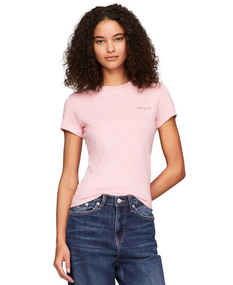 Tommy Jeans Women's Cotton Slim-Fit Linear Logo T-Shirt