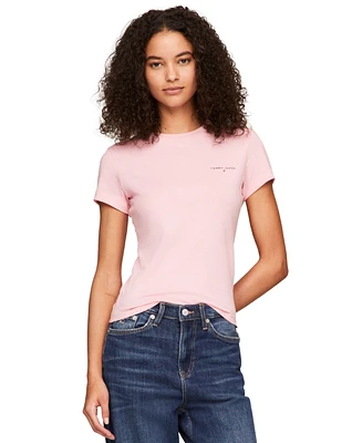 Tommy Jeans Women's Cotton Slim-Fit Linear Logo T-Shirt