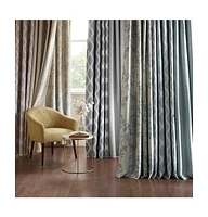 SunSmart Blakesly Ikat blackout curtains for bedroom, Silver grommet top fit up to 1.25 inches rod Single Curtain Panel for Living Room, Width 50 leng