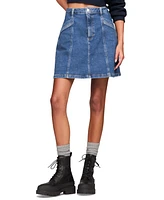 Tommy Jeans Women's A-Line Seam-Detail Denim Skirt