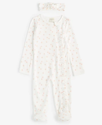 First Impressions Baby Girls Secret Garden Cotton Printed Coverall Set, Created for Macy's