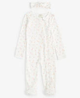 First Impressions Baby Girls Secret Garden Cotton Printed Coverall Set, Created for Macy's