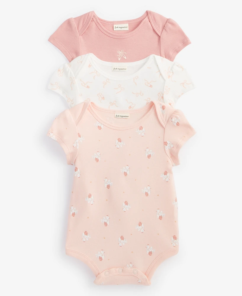 First Impressions Baby Girls Tiny Dancer Bodysuits, 3 Pack, Created for Macy's