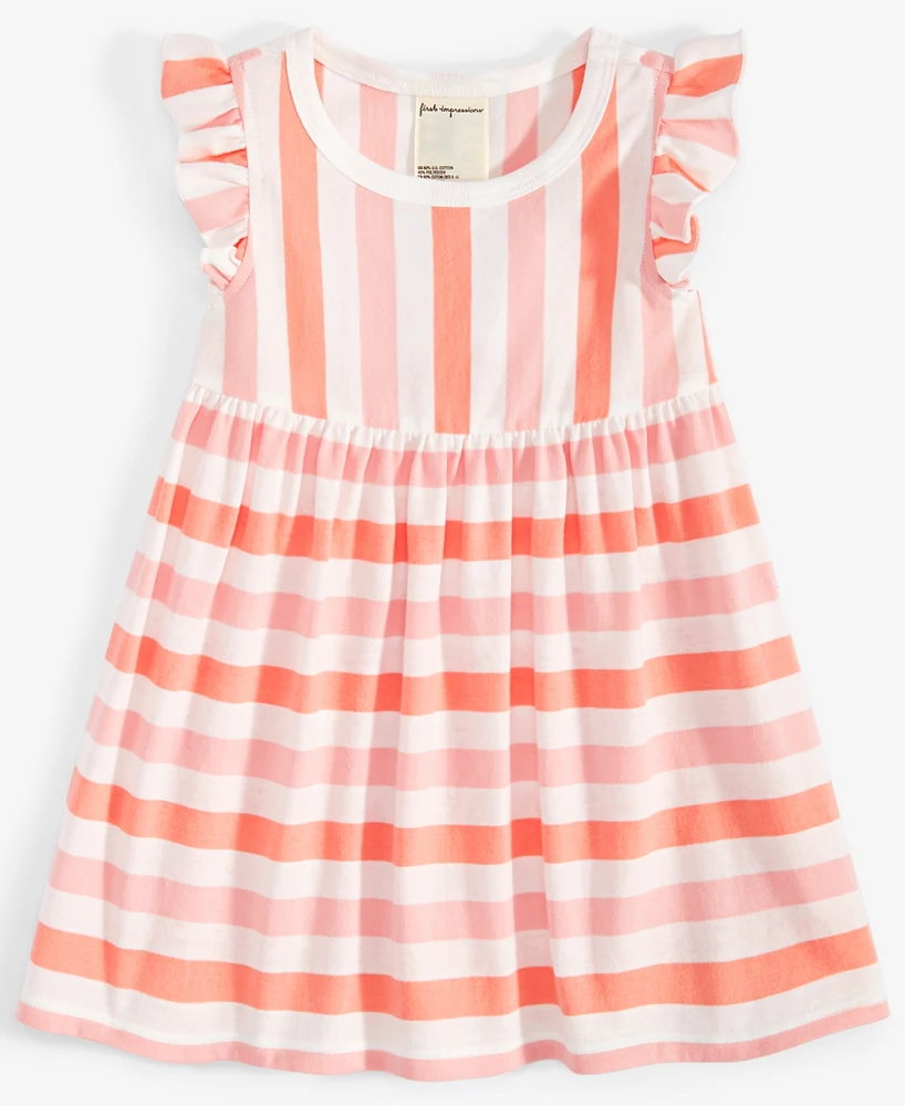 First Impressions Baby Girls Prairie Striped Knit Dress, Created for Macy's