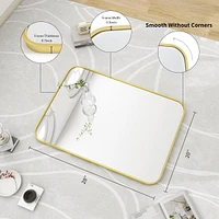 Homlux 24"x36" Rounded Rectangle Wall Mirror with Gold Aluminum Alloy Frame