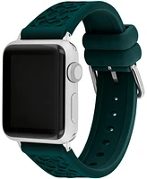 Coach Women's Emerald Green Silicone Strap for Apple Watch 38mm, 40mm, 41mm