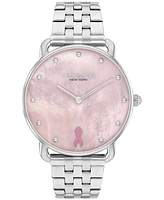 Coach Women's Silver Elliot Stainless Steel Breast Cancer Awareness Watch 36mm