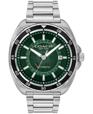 Coach Men's Automatic Silver Charter Stainless Steel Watch 44.5mm