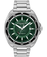 Coach Men's Automatic Silver Charter Stainless Steel Watch 44.5mm