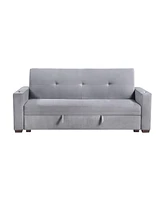 Homelegance White Label Gainesville 84" Convertible Sofa with Hidden Storage, Cup Holders and Usb charging ports