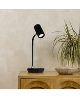 Brightech Ezra 16.5" Led Table Lamp with Wireless Charging Pad and Rotating Shade