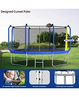 Streamdale Furniture Giant Blue 12FT Trampoline with Safety Net Enclosure & Ladder