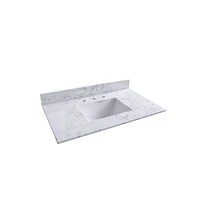 Streamdale Furniture 37 Inch Bathroom Vanity Top Stone Carrara New Style Tops With Rectangle Undermount Cera
