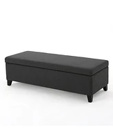 Streamdale Furniture Spacious Storage Ottoman with Self-Opening Lid and Modern Birch Wood Legs