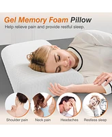 Streamdale Furniture Cooling Gel Memory Foam Pillow with Washable Case and Neck Support