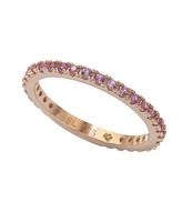 Suzy Levian New York Pink Sapphire Single Row Eternity Band Ring Sterling Silver by